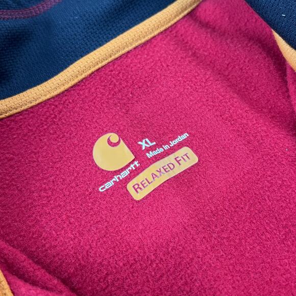 Carhartt Force Red 1/4 Zip Fleece lined sweatshirt men’s size XL Relaxed Fit - Picture 5 of 6